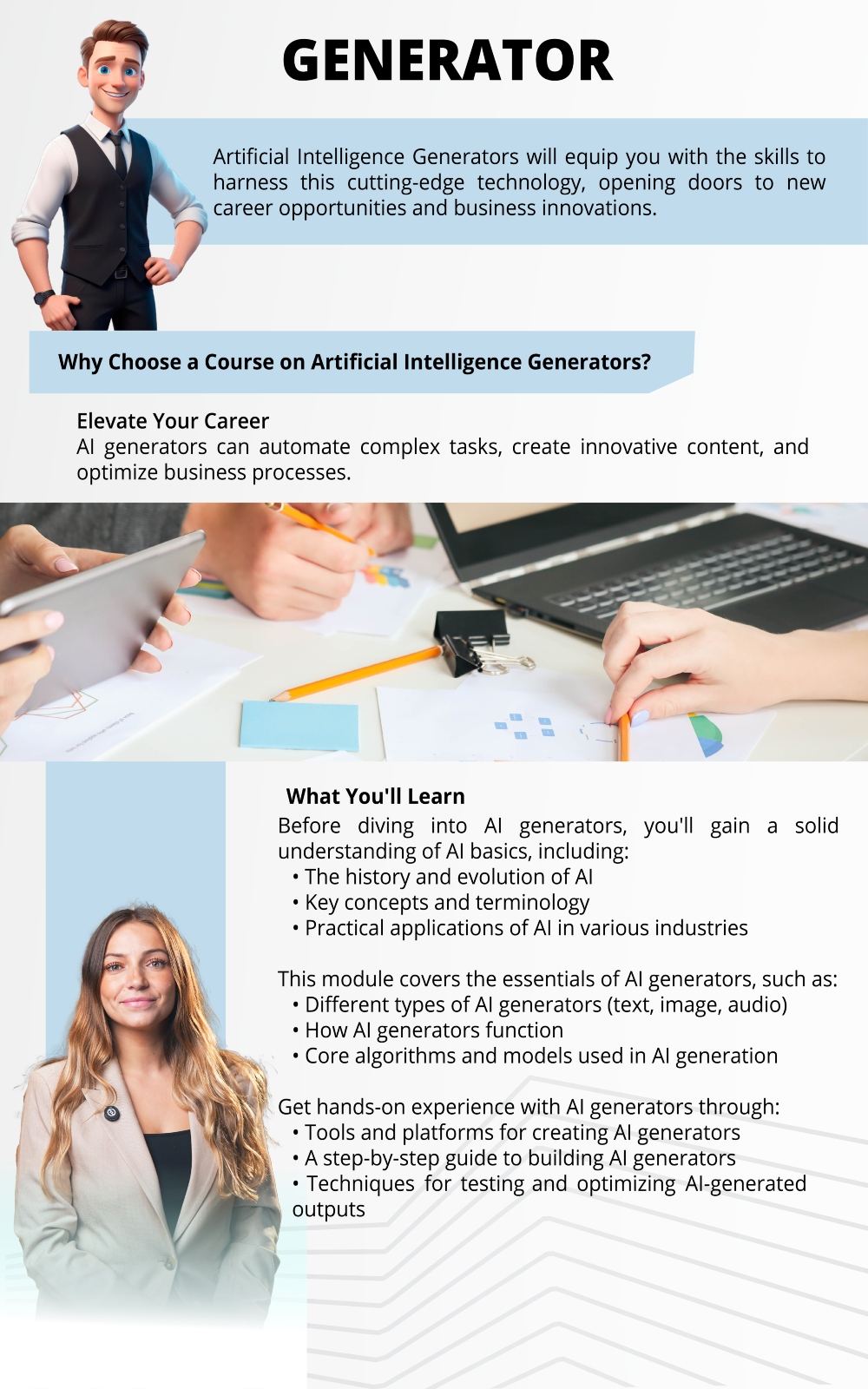 Artificial intelligence generator infographic